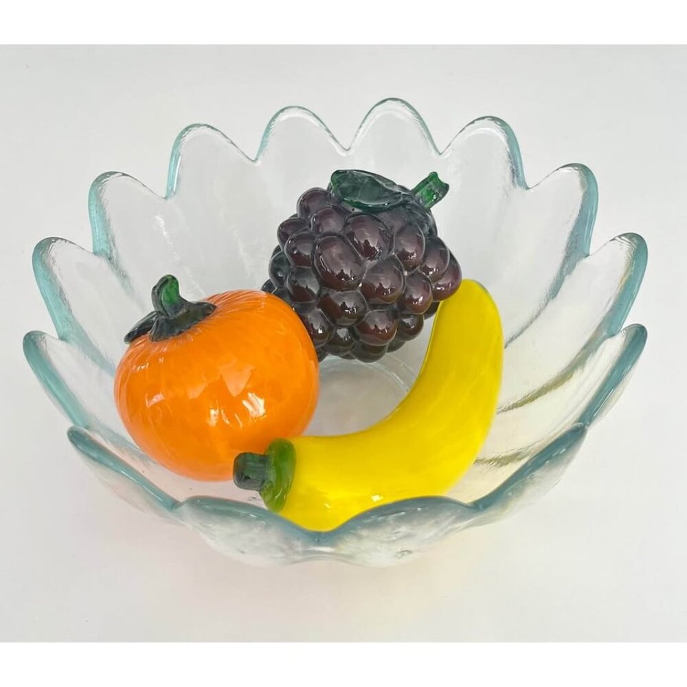 VTG Blanko Glass Clear Lotus Blossom Serving Bowl - Picture 3 of 6
